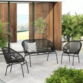 Christopher Knight Home Paoha Outdoor 3 Piece Woven Chat Set with Iron Frame (Table Not Included)