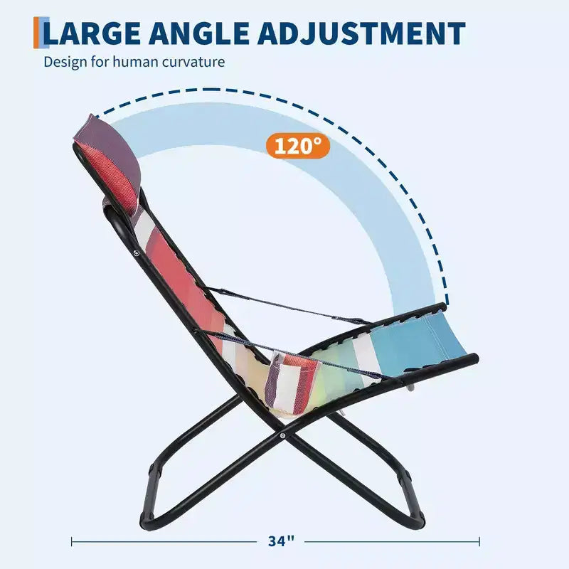 Chaise de camping, Chaise de plage portable, Fauteuil pliant, pour la plage, la cour, le pique-nique, les voyages