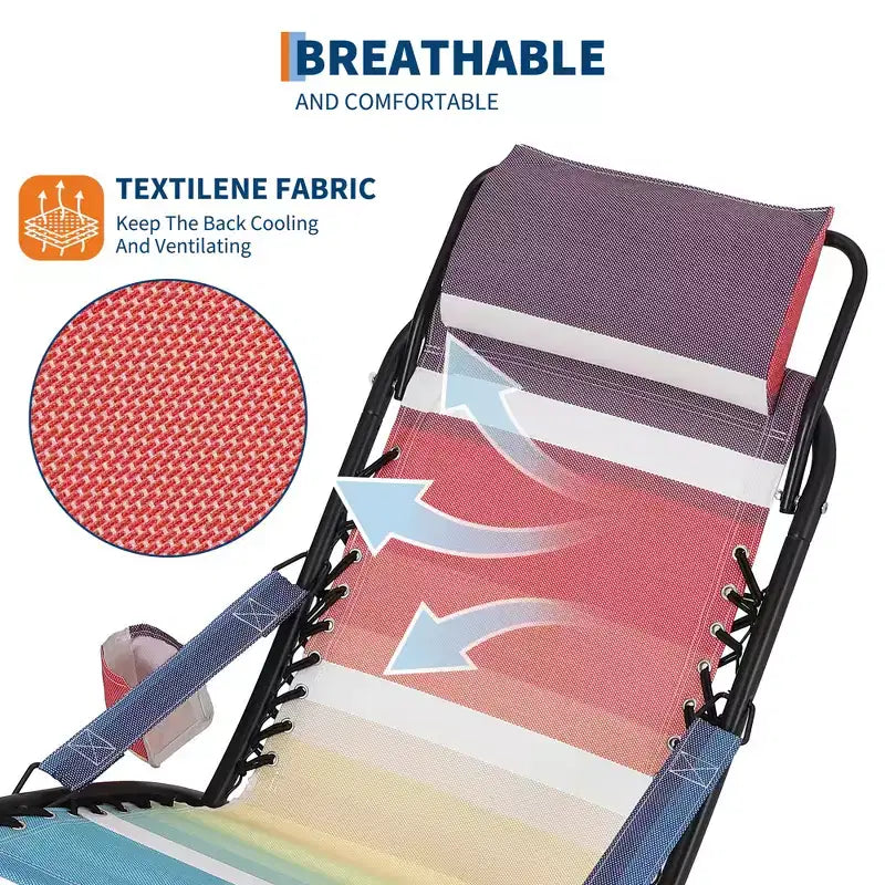 Chaise de camping, Chaise de plage portable, Fauteuil pliant, pour la plage, la cour, le pique-nique, les voyages