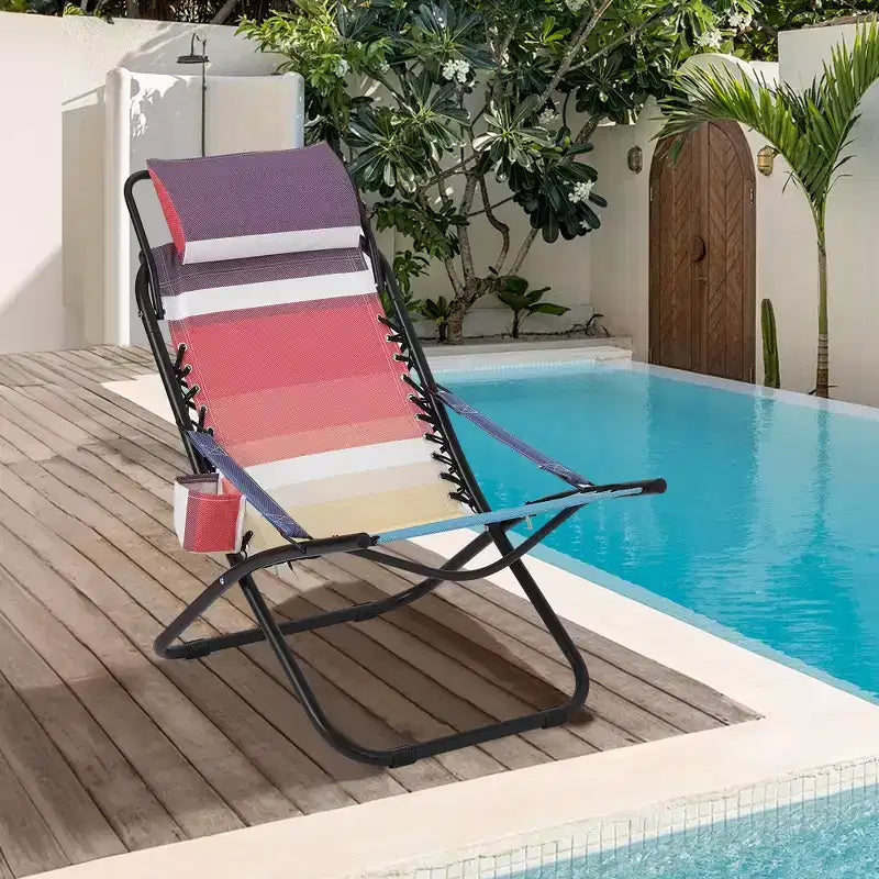 Chaise de camping, Chaise de plage portable, Fauteuil pliant, pour la plage, la cour, le pique-nique, les voyages