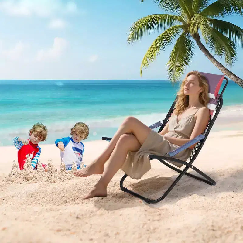 Chaise de camping, Chaise de plage portable, Fauteuil pliant, pour la plage, la cour, le pique-nique, les voyages