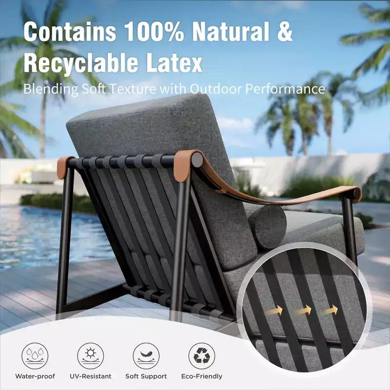Captiva Designs Canapé d'extérieur surdimensionné moderne de luxe avec coussins très épais et table basse