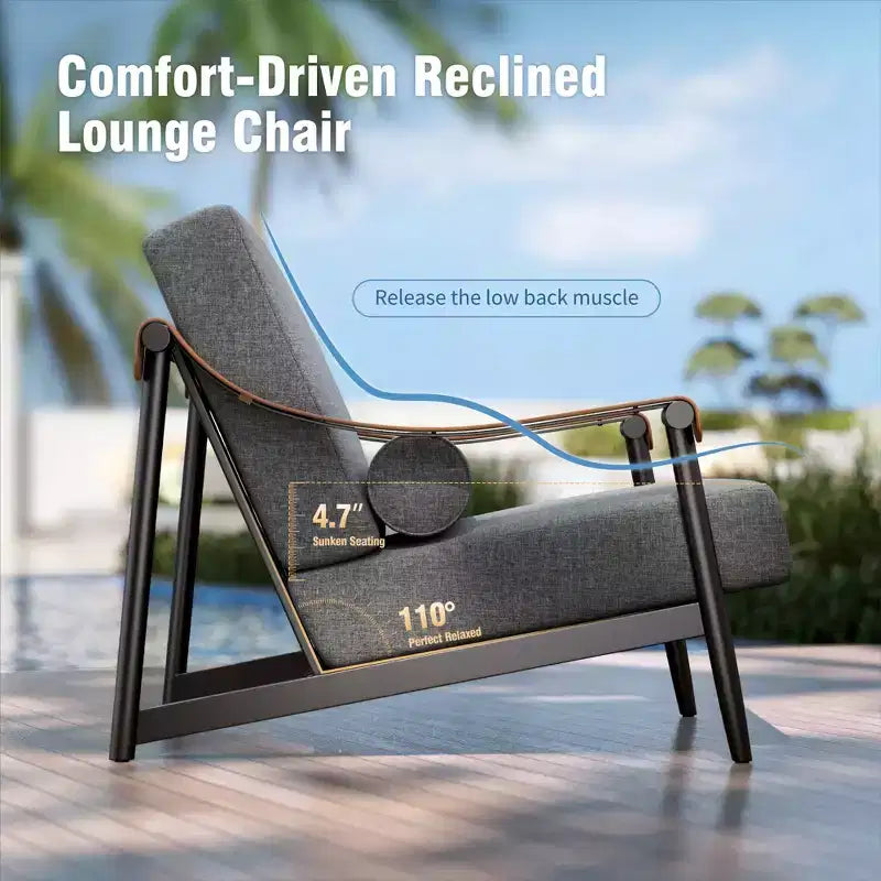 Captiva Designs Canapé d'extérieur surdimensionné moderne de luxe avec coussins très épais et table basse