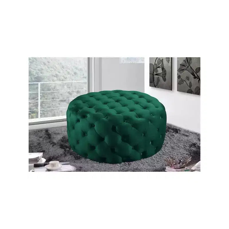 Banc/Ottoman matelassé en velours