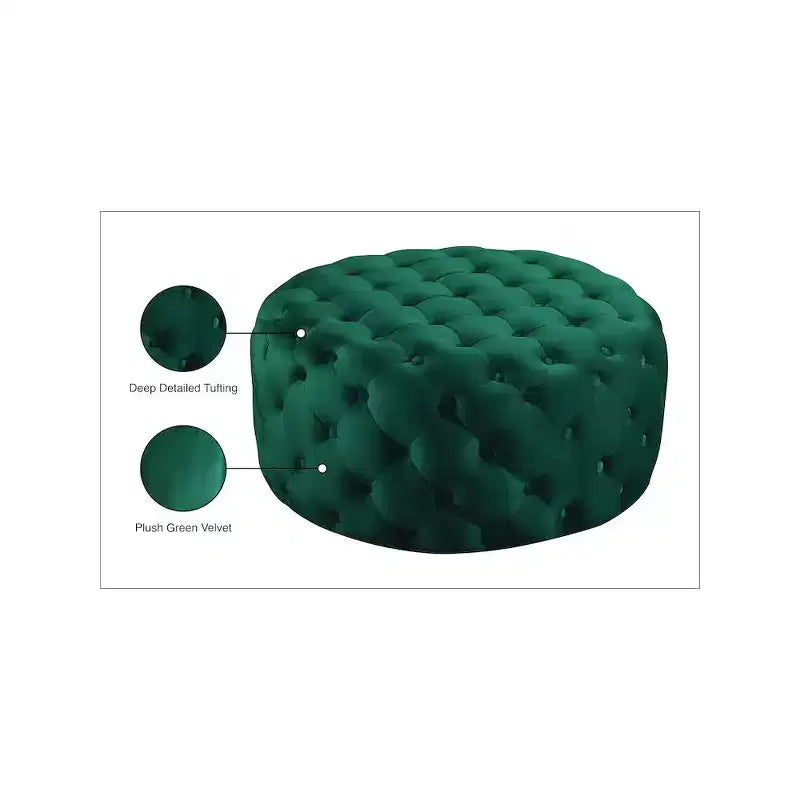 Banc/Ottoman matelassé en velours