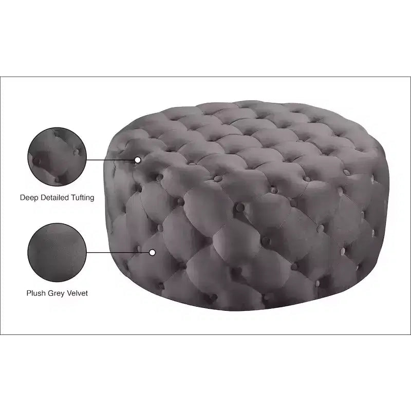 Banc/Ottoman matelassé en velours