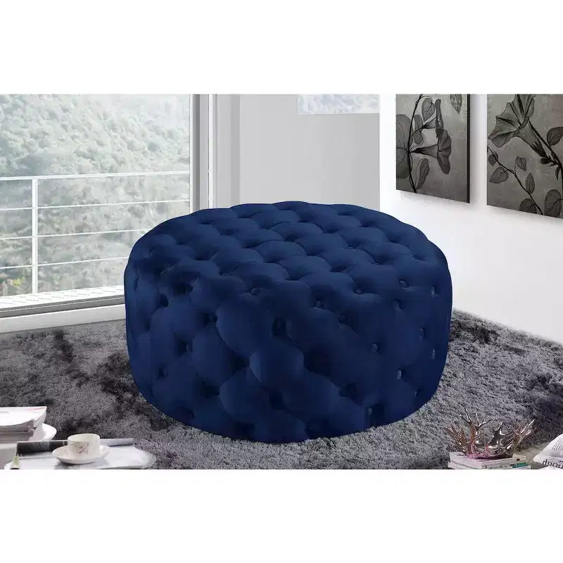Banc/Ottoman matelassé en velours