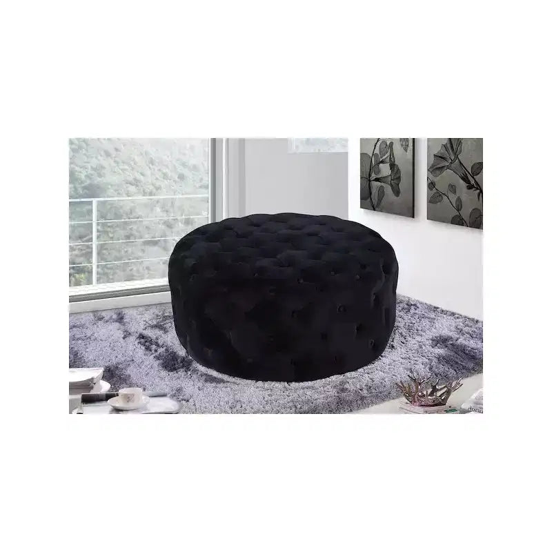Banc/Ottoman matelassé en velours