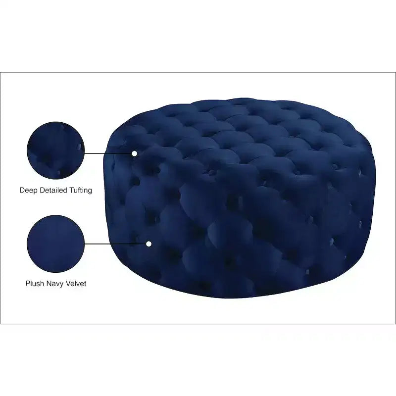 Banc/Ottoman matelassé en velours