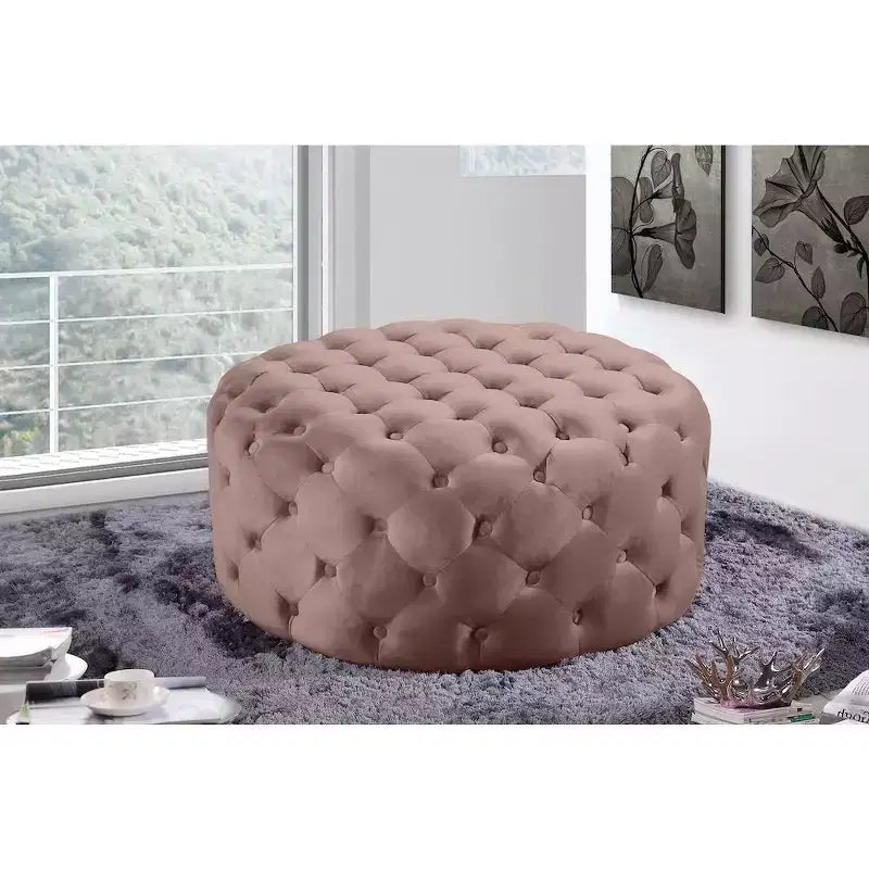 Banc/Ottoman matelassé en velours
