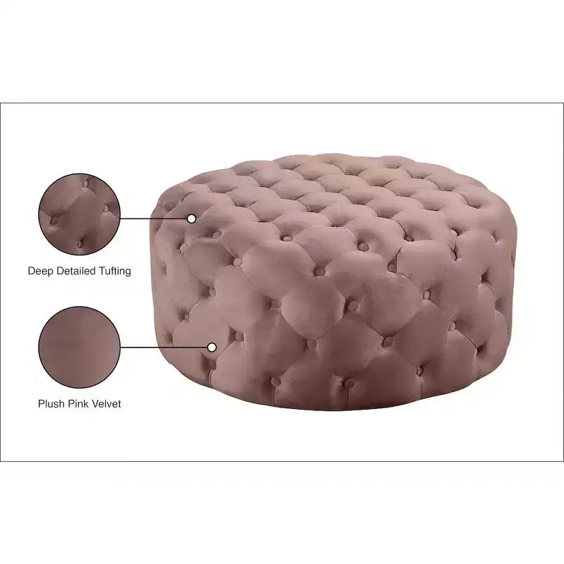 Banc/Ottoman matelassé en velours