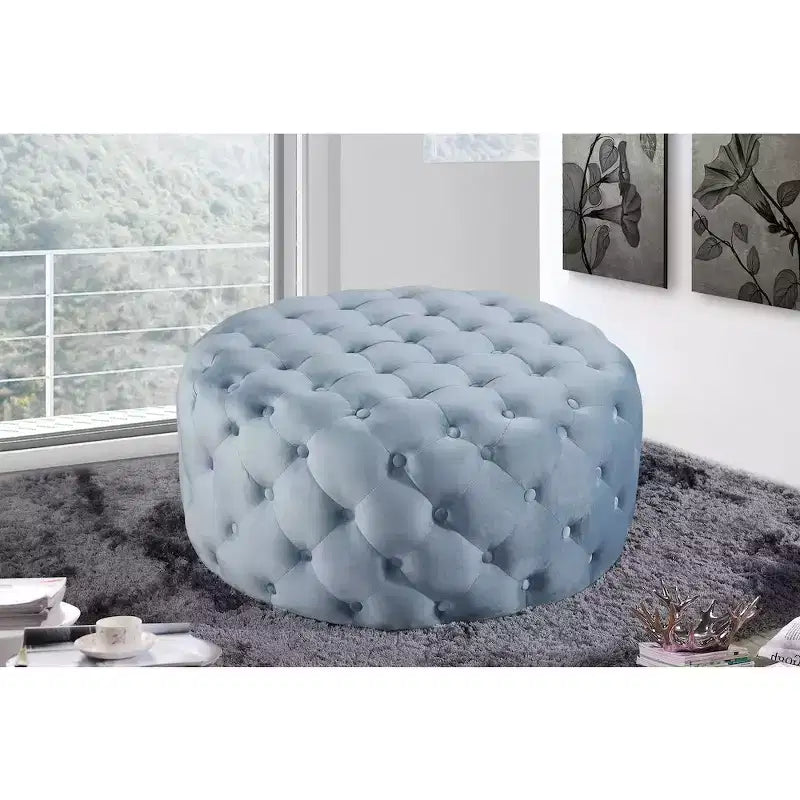 Banc/Ottoman matelassé en velours