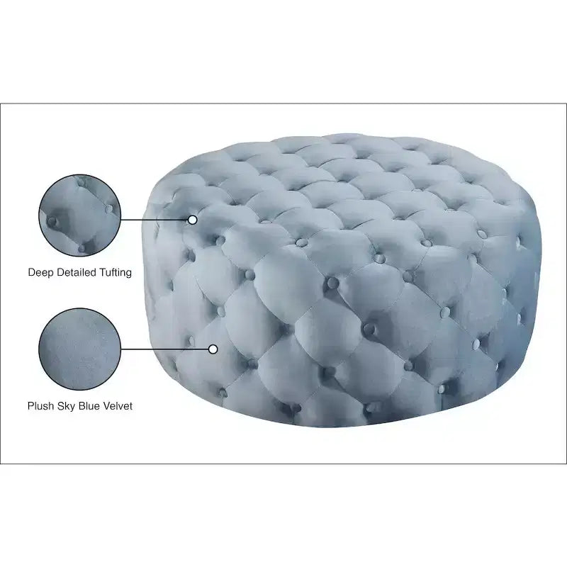 Banc/Ottoman matelassé en velours