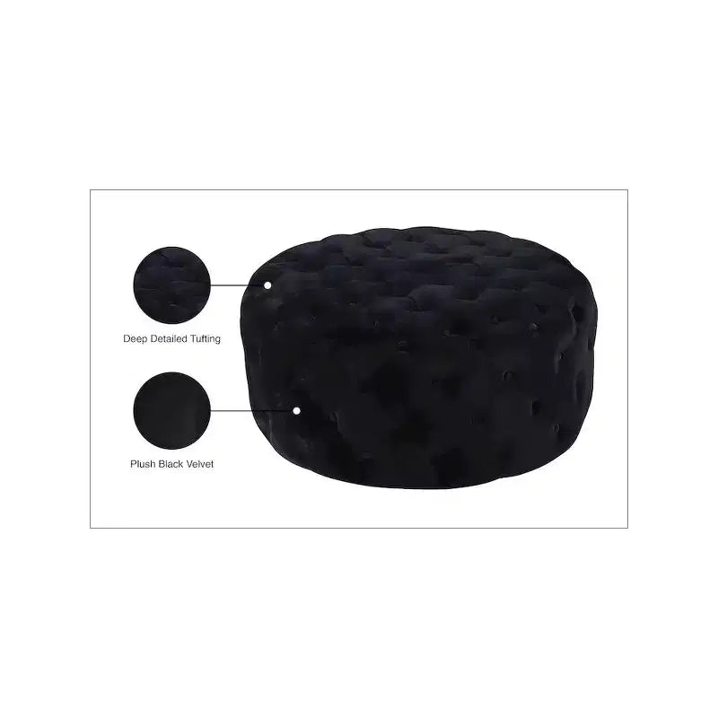 Banc/Ottoman matelassé en velours