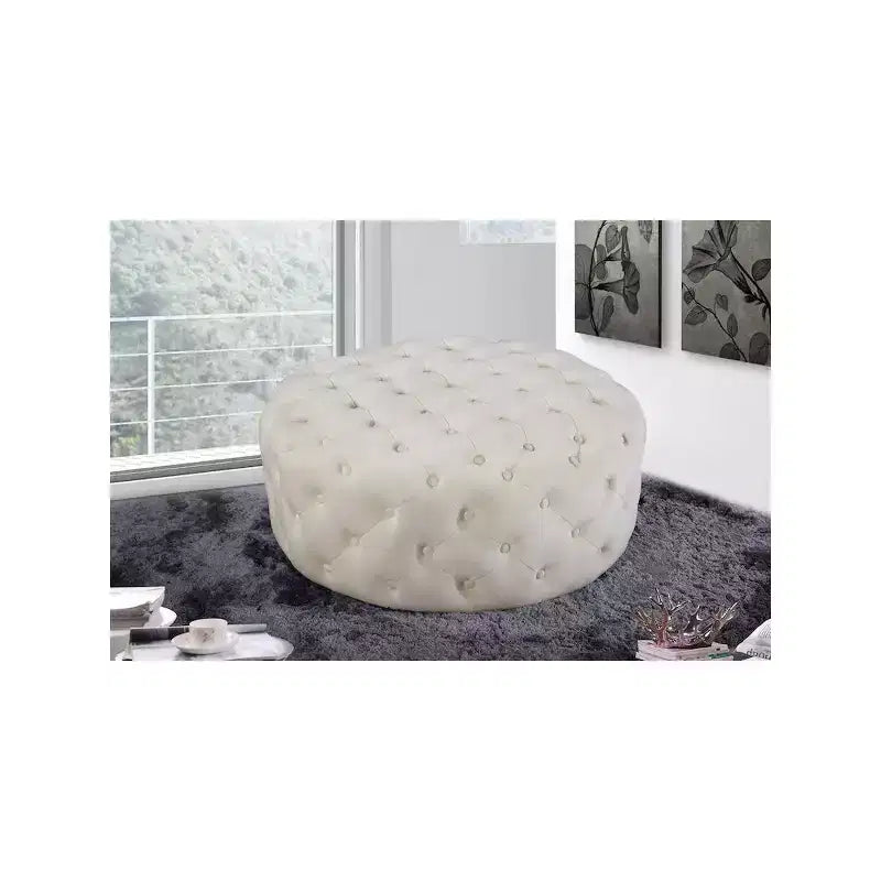 Banc/Ottoman matelassé en velours