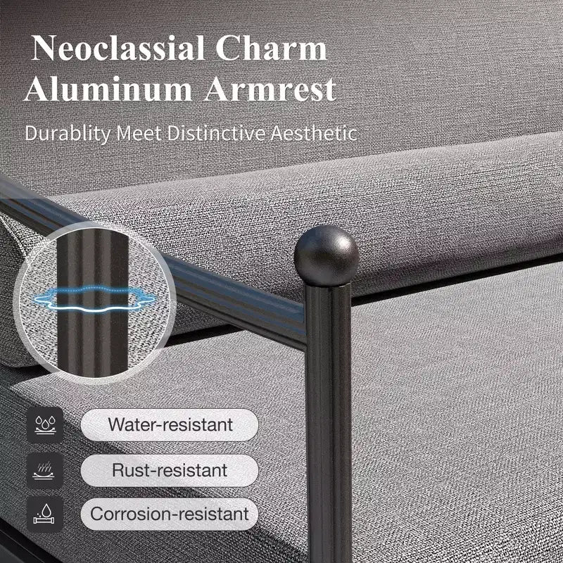 Ensemble de canapés de conversation surdimensionnés haut de gamme pour patio extérieur Captiva Designs avec coussins très épais et table basse