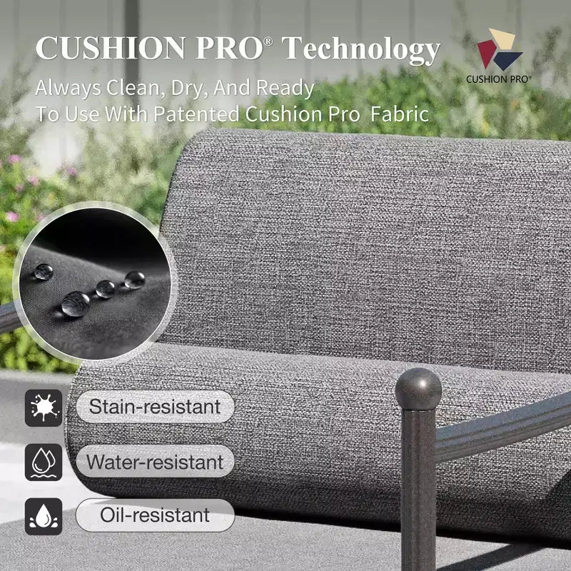 Ensemble de canapés de conversation surdimensionnés haut de gamme pour patio extérieur Captiva Designs avec coussins très épais et table basse
