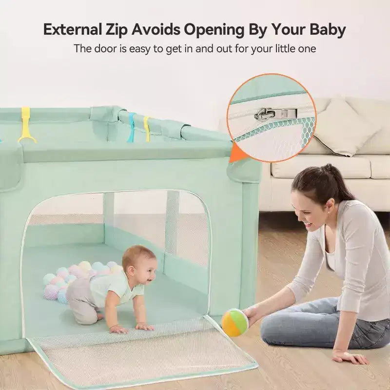 Parc pour bébé 4 panneaux 74x50" - Portable, spacieux et sécurisé