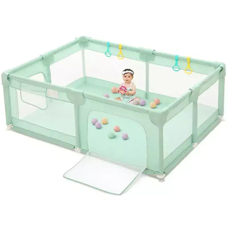 Parc pour bébé 4 panneaux 74x50" - Portable, spacieux et sécurisé
