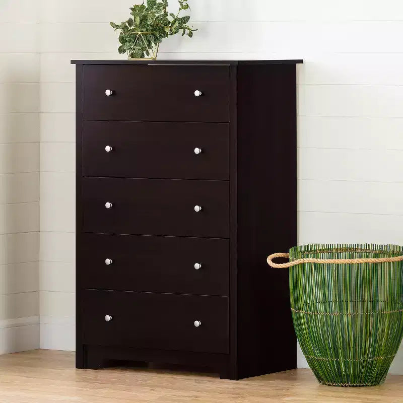 Commode à 5 tiroirs gris doux