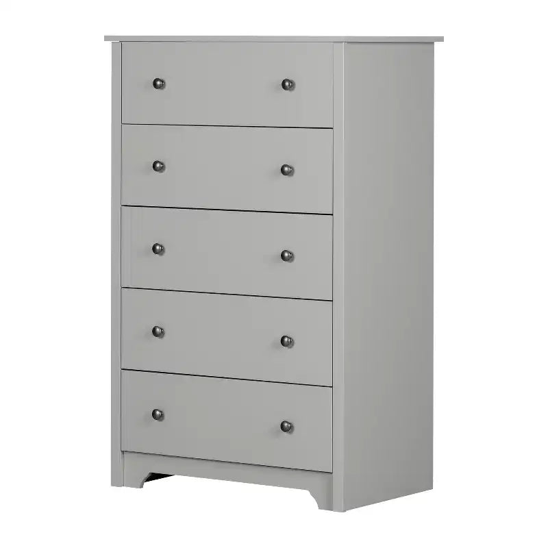 Commode à 5 tiroirs gris doux