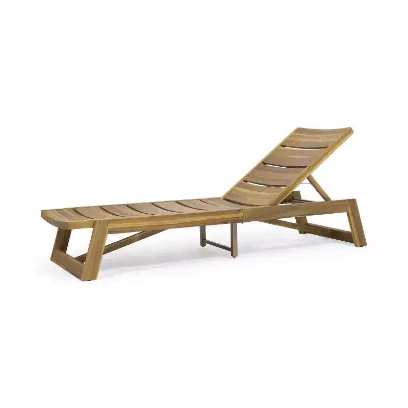 GDFStudio Karyme Ensemble de 6 pièces de chaise longue et table d'appoint en bois d'acacia d'extérieur