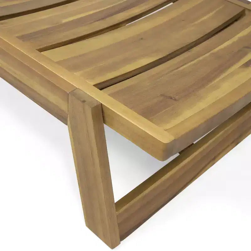 GDFStudio Karyme Ensemble de 6 pièces de chaise longue et table d'appoint en bois d'acacia d'extérieur
