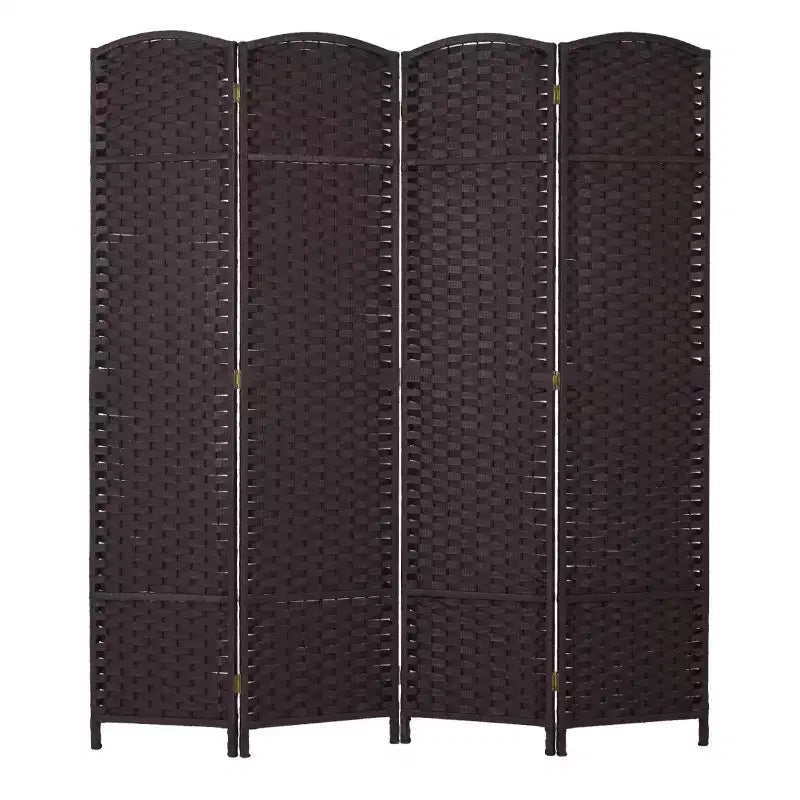 Paravent tressé à dessus rond - Cloison pliable à 4/6/8 panneaux