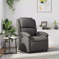 Fauteuil inclinable manuel avec dossier et repose-pieds réglables - Similicuir gris
