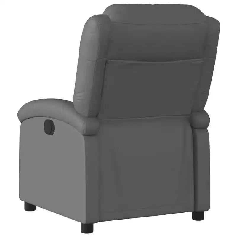 Fauteuil inclinable manuel avec dossier et repose-pieds réglables - Similicuir gris