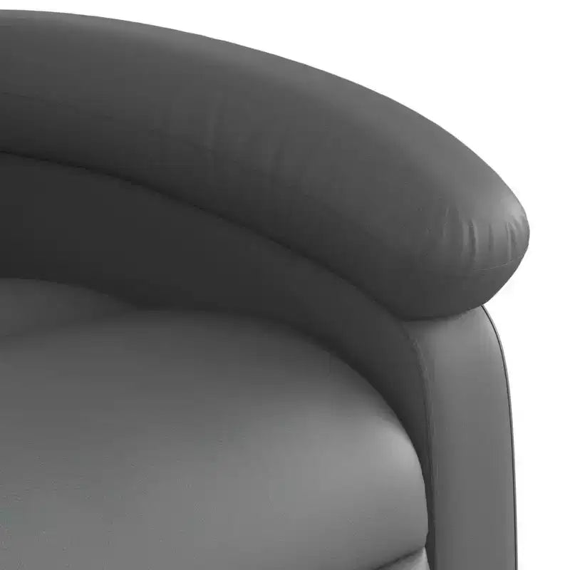 Fauteuil inclinable manuel avec dossier et repose-pieds réglables - Similicuir gris
