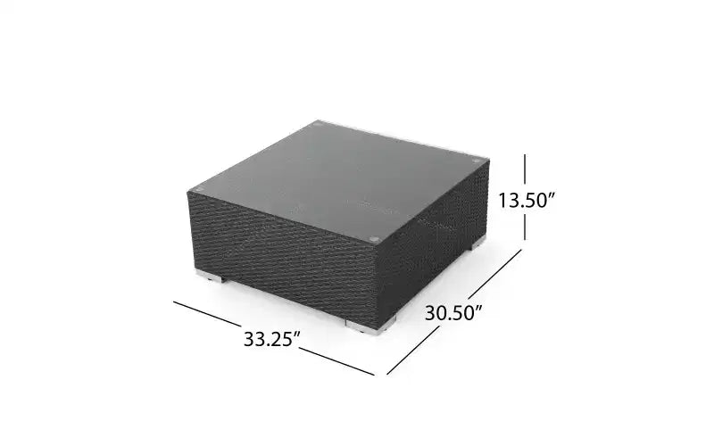 Christopher Knight Home Luther Ensemble de conversation sectionnel 7 pièces en osier, rotin et aluminium avec table basse et coussins