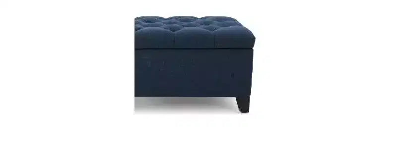 Banc de rangement ottoman de luxe – Repose-pieds rectangulaire rembourré capitonné pour salon, entrée et chambre à coucher