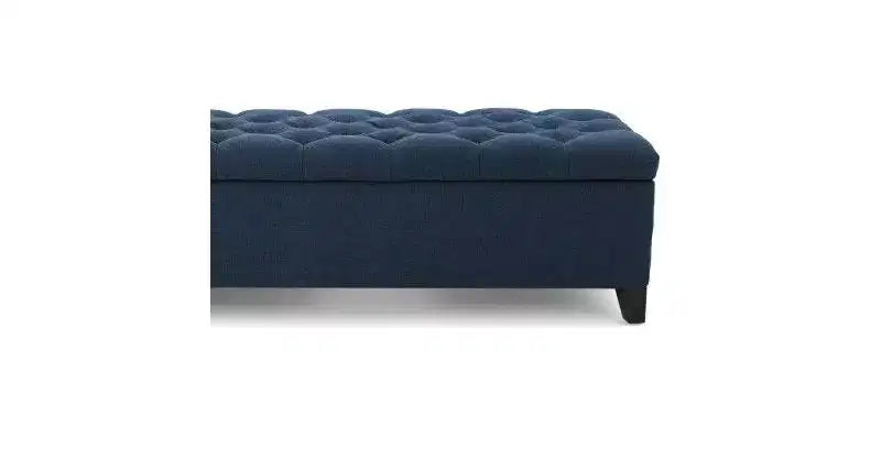 Banc de rangement ottoman de luxe – Repose-pieds rectangulaire rembourré capitonné pour salon, entrée et chambre à coucher