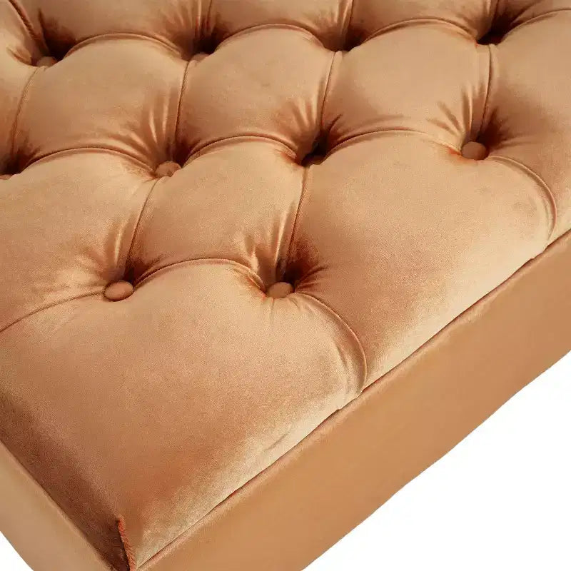 Banc de rangement ottoman de luxe – Repose-pieds rectangulaire rembourré capitonné pour salon, entrée et chambre à coucher