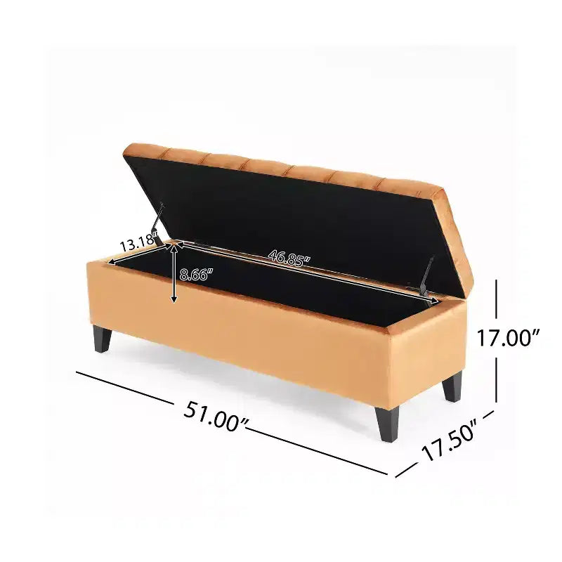Banc de rangement ottoman de luxe – Repose-pieds rectangulaire rembourré capitonné pour salon, entrée et chambre à coucher