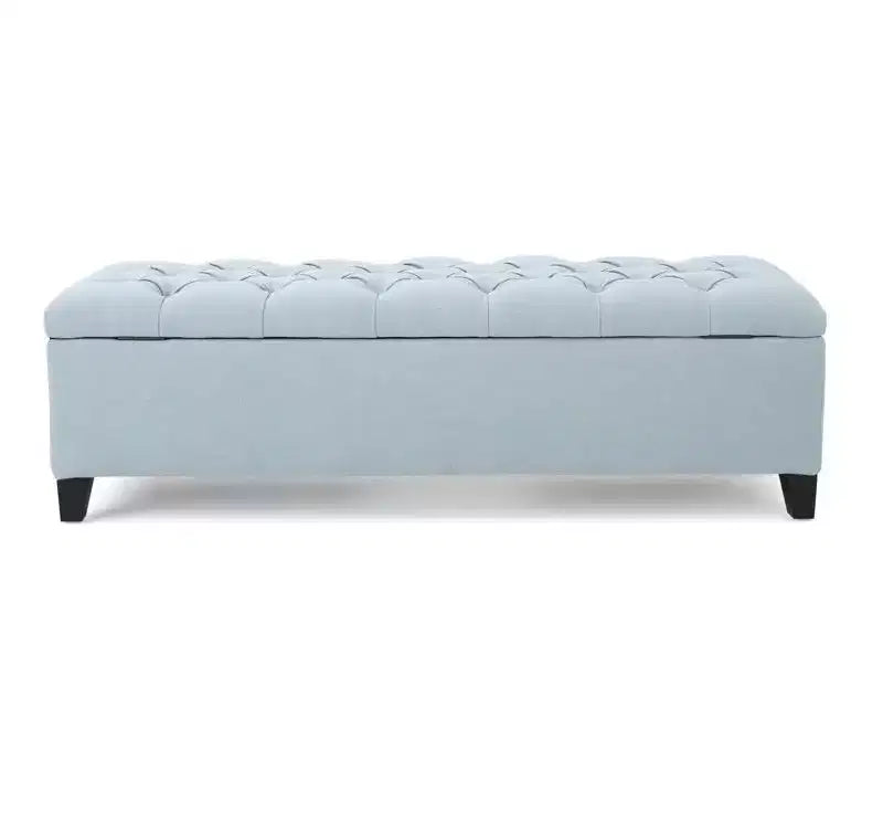 Banc de rangement ottoman de luxe – Repose-pieds rectangulaire rembourré capitonné pour salon, entrée et chambre à coucher