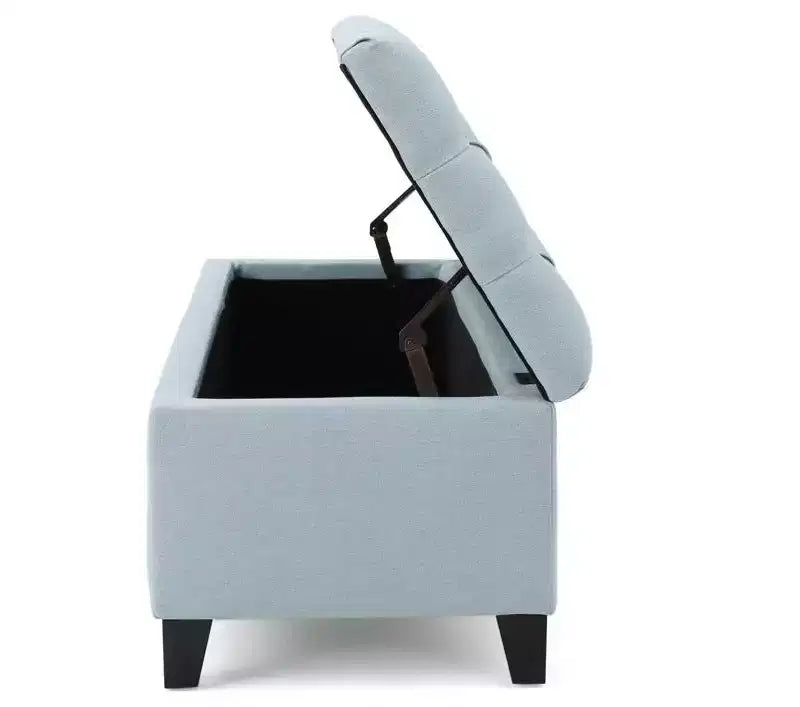 Banc de rangement ottoman de luxe – Repose-pieds rectangulaire rembourré capitonné pour salon, entrée et chambre à coucher