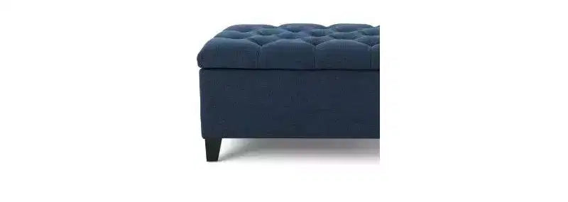 Banc de rangement ottoman de luxe – Repose-pieds rectangulaire rembourré capitonné pour salon, entrée et chambre à coucher