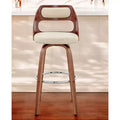 Chaise de bar pivotante 30 po en similicuir crème et brun