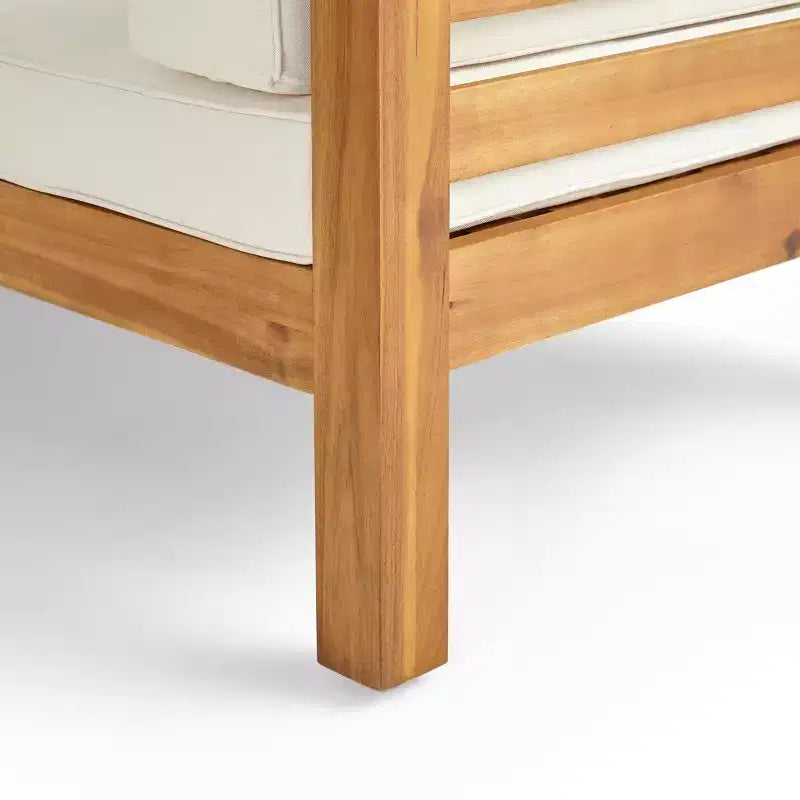Christopher Knight Home Oana – Canapé d'angle d'extérieur 8 places en bois d'acacia avec coussins