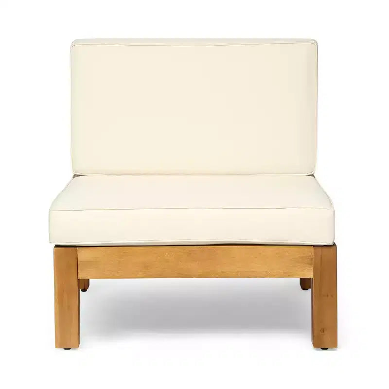 Christopher Knight Home Oana – Canapé d'angle d'extérieur 8 places en bois d'acacia avec coussins