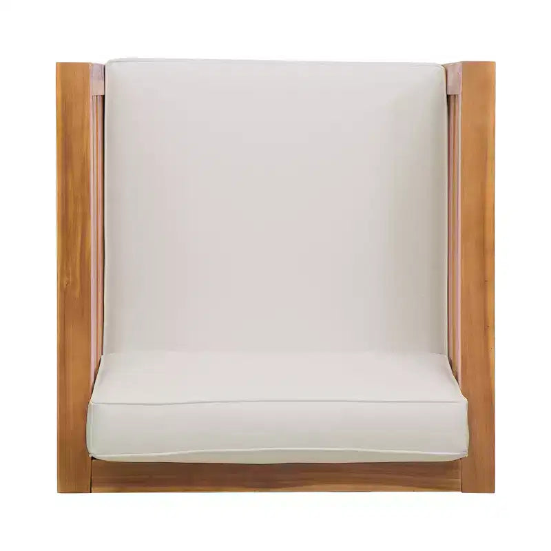 Christopher Knight Home Oana – Canapé d'angle d'extérieur 8 places en bois d'acacia avec coussins
