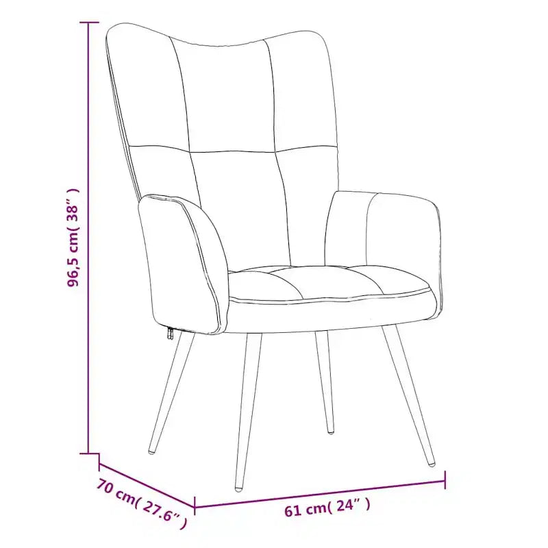 Fauteuil de relaxation en velours gris clair avec repose-pieds