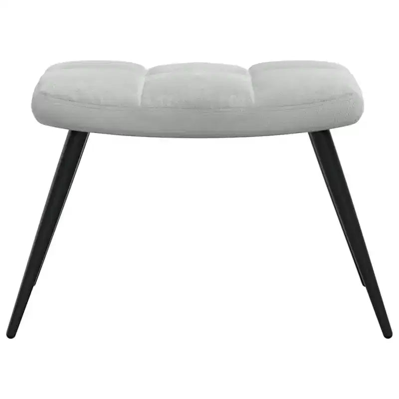 Fauteuil de relaxation en velours gris clair avec repose-pieds