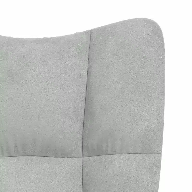 Fauteuil de relaxation en velours gris clair avec repose-pieds