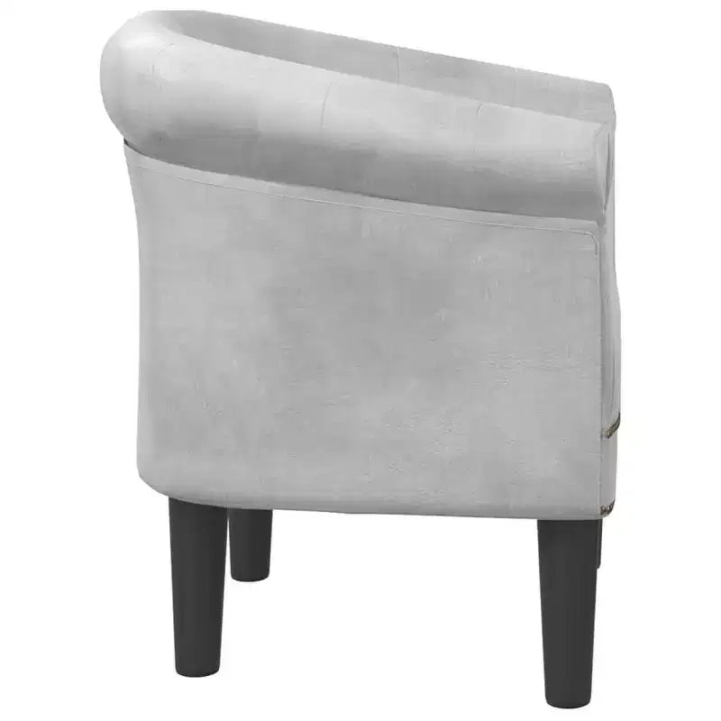Fauteuil baignoire en similicuir argenté pour salon ou bureau