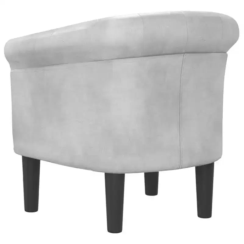 Fauteuil baignoire en similicuir argenté pour salon ou bureau