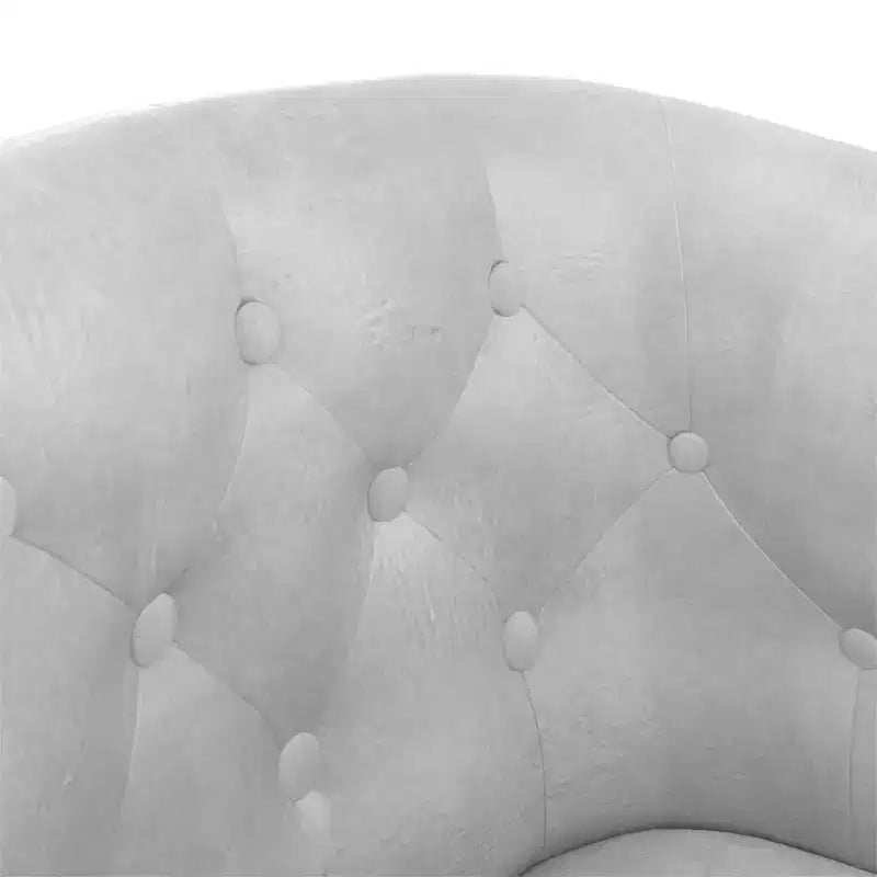 Fauteuil baignoire en similicuir argenté pour salon ou bureau