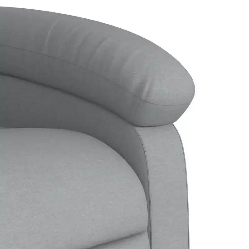 Fauteuil inclinable électrique Power Lift pour personnes âgées - Tissu gris clair avec assistance électrique et poche latérale